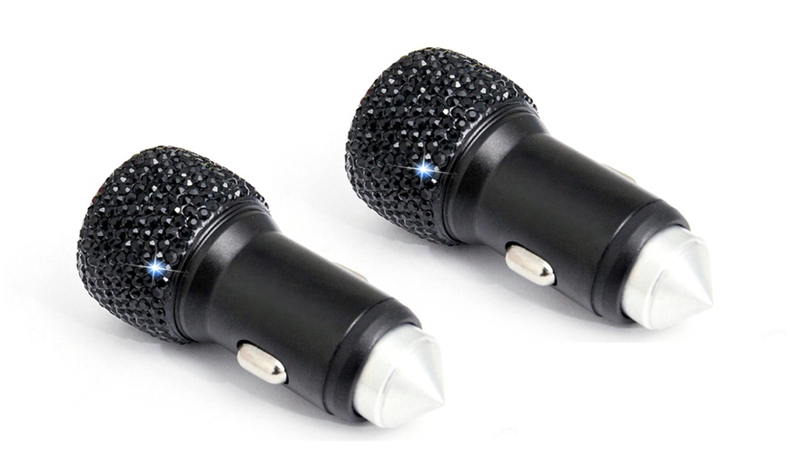 Image 17: Diamond Car Charger with Three-in-One Charging Cable