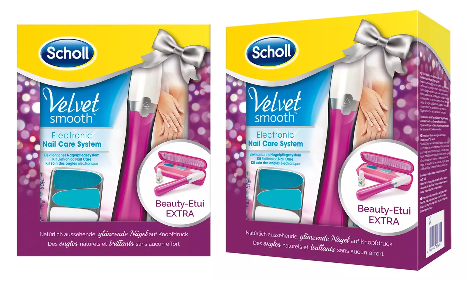 Scholl Velvet Smooth Geschenkset: elektronisches Nagelpflegesystem in Pink + Beauty-Etui - Primary Image