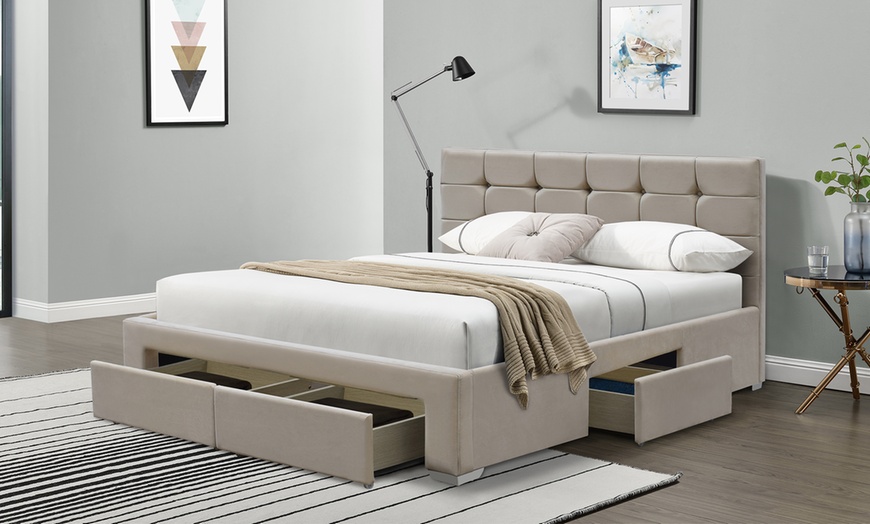 Up To 6% Off Plush Velvet Shannon Storage Bed with Optional Mattress ...