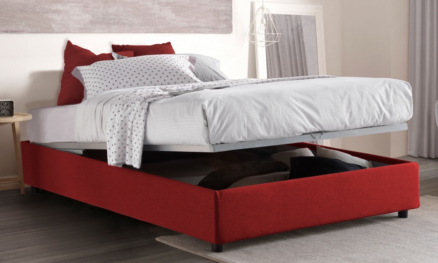 Image 22: Lit double sommier "Silvia" avec coffre de rangement, option matelas 