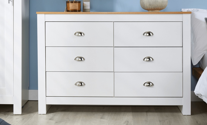 Image 14: Camden Six Drawer Bedroom Storage Chest 