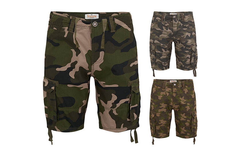 Image 1: Stallion camouflage cargo shorts