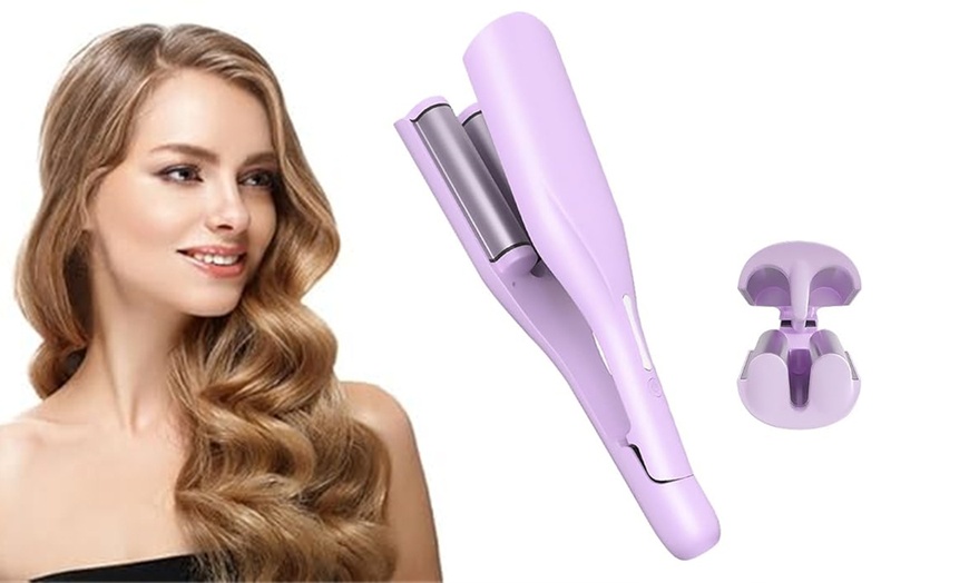 Image 1: M-Shaped French Wave Curling Iron