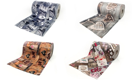 Tappeto passatoia con stampa digitale Cuori, disponibile in varie misure e fantasie