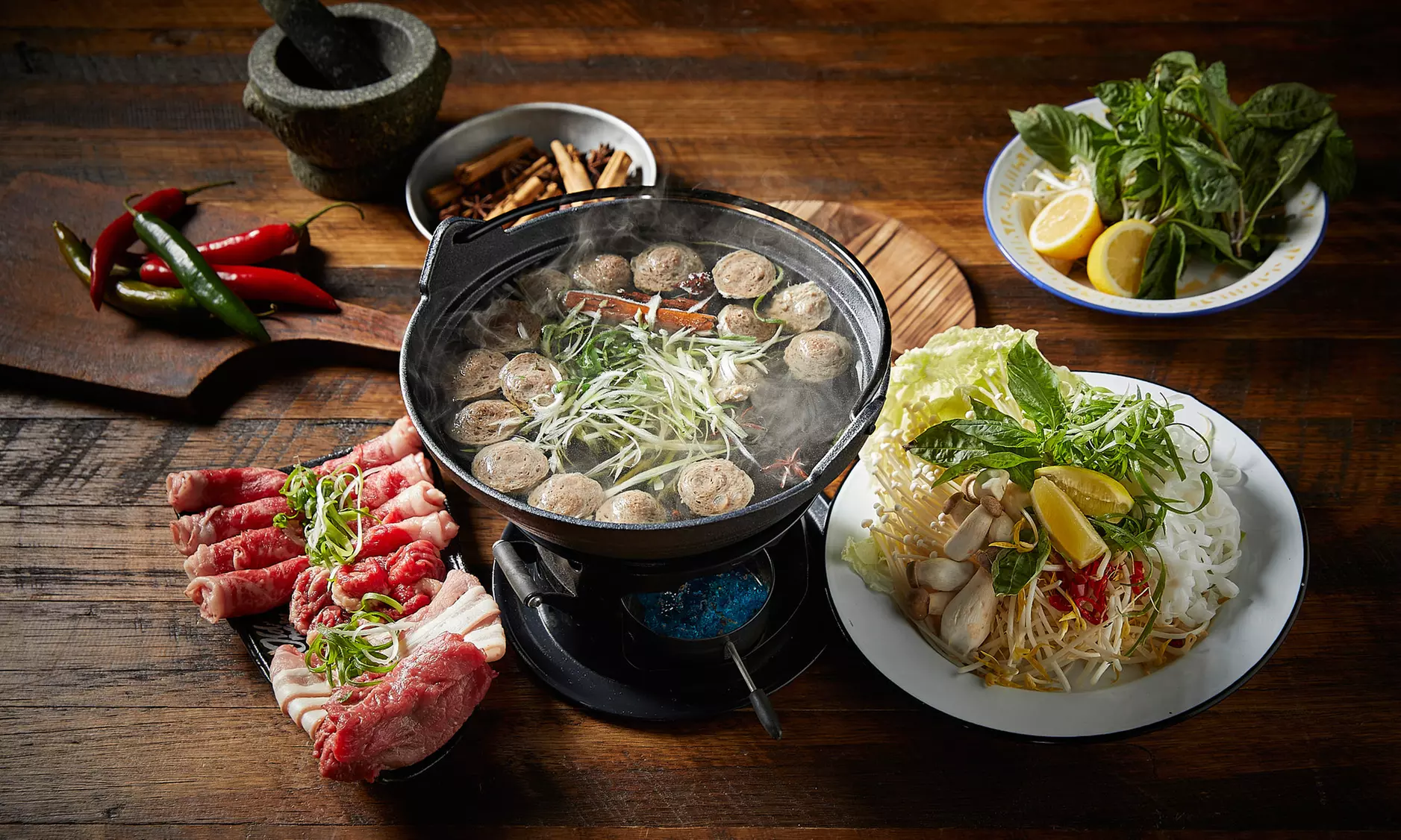 Premium Wagyu Pho Hotpot Special with Drink and Dessert at Old Man Pho Melbourne Central - Primary Image