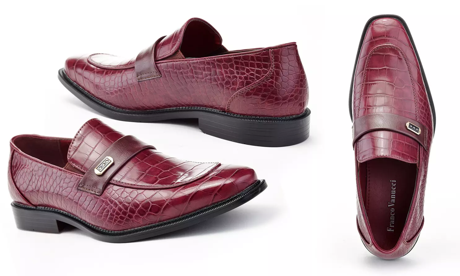 Franco Vanucci Ricardo Men's Embossed Slip-On Dress Shoes - Second Medium