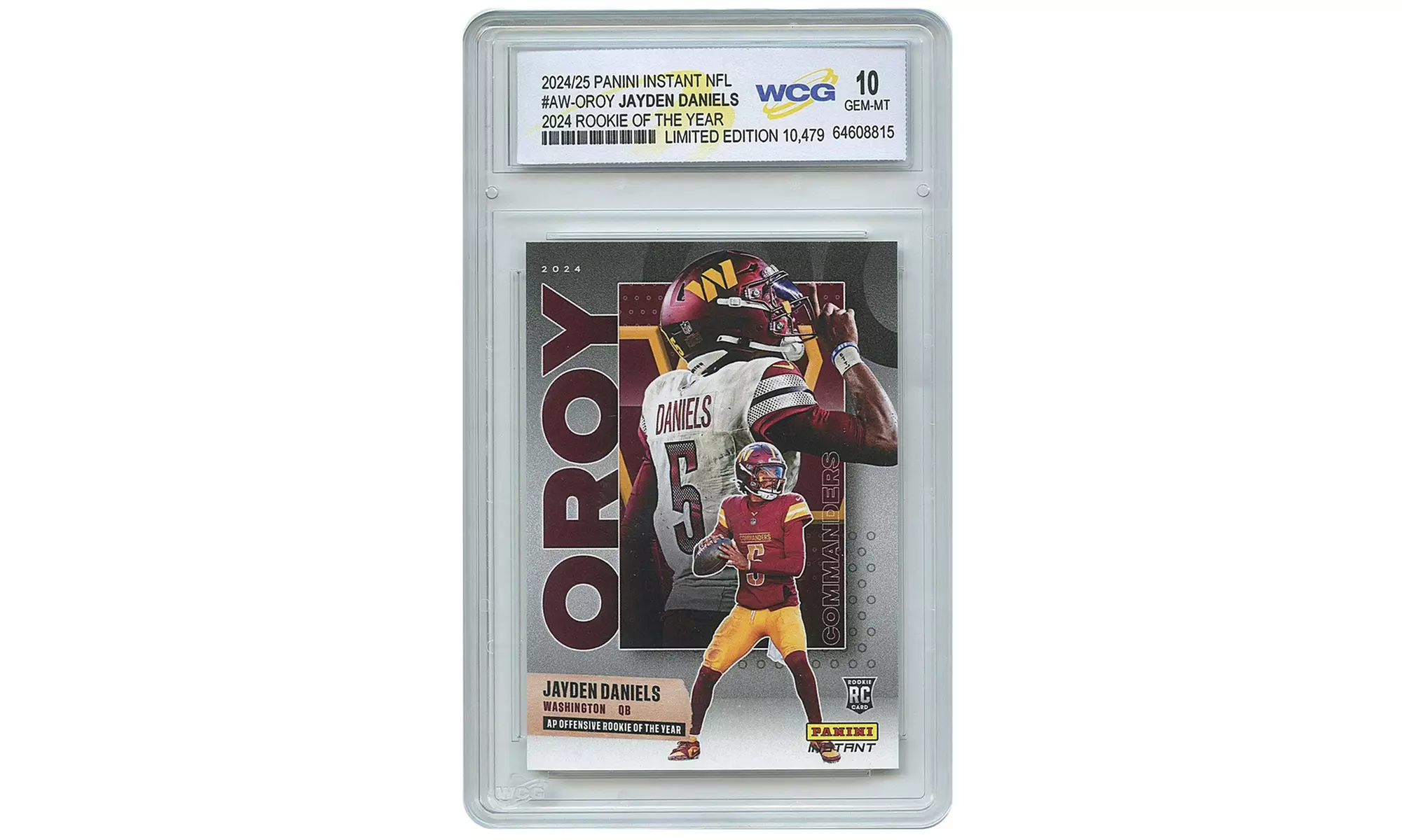 2024 Panini Jayden Daniels NFL Rookie of the Year RC Card #AW-OROY - Gem Mint 10