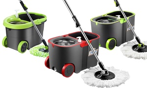 Dr Fussy Spin Mop Bucket with Four Microfiber Mop Heads