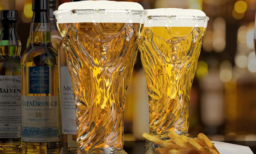 Image 4: One, Two or Four Qatar World Cup Beer Glasses 420ml