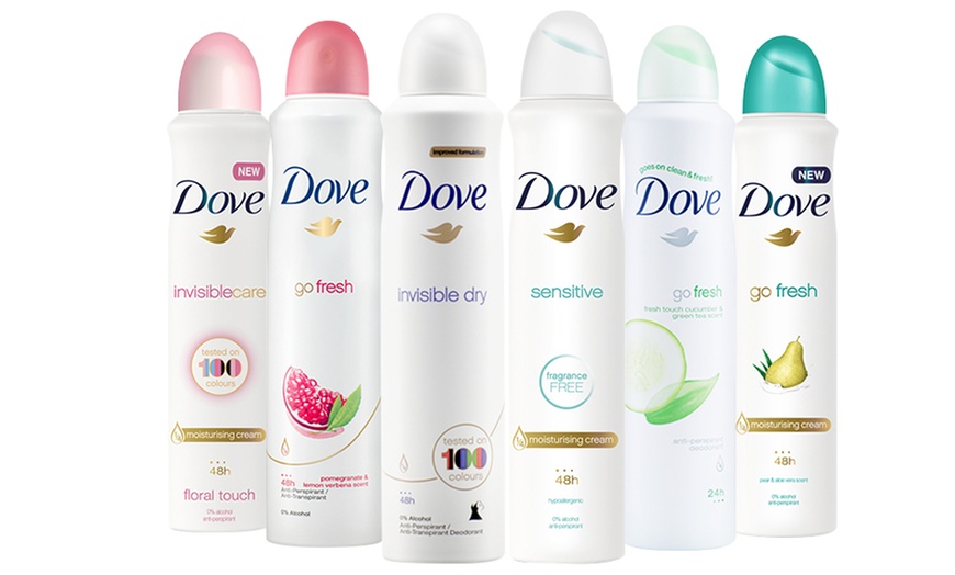 Image 3: Six-Pack of Dove Antiperspirant Deodorant Spray