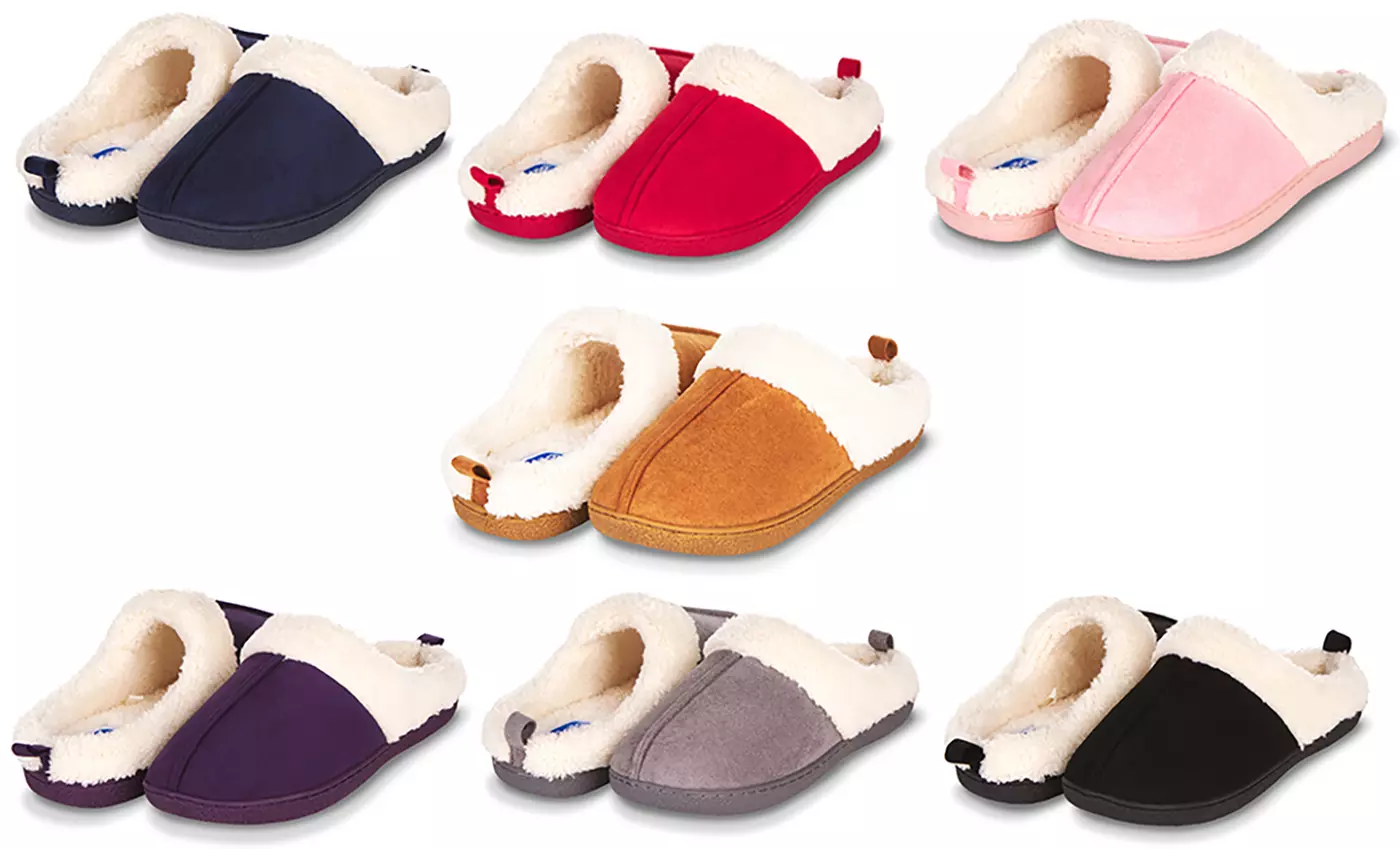Floopi Women's Indoor Outdoor Fur Lined Clog Slippers with Memory Foam - Primary Image