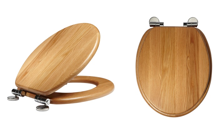 Solid Oak Soft Close Toilet Seat Groupon Goods   C700x420 