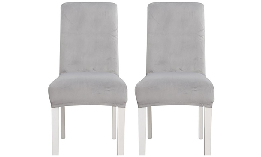 Image 2: Two, Four, Six or Eight Soft Elasticated Universal Chair Covers