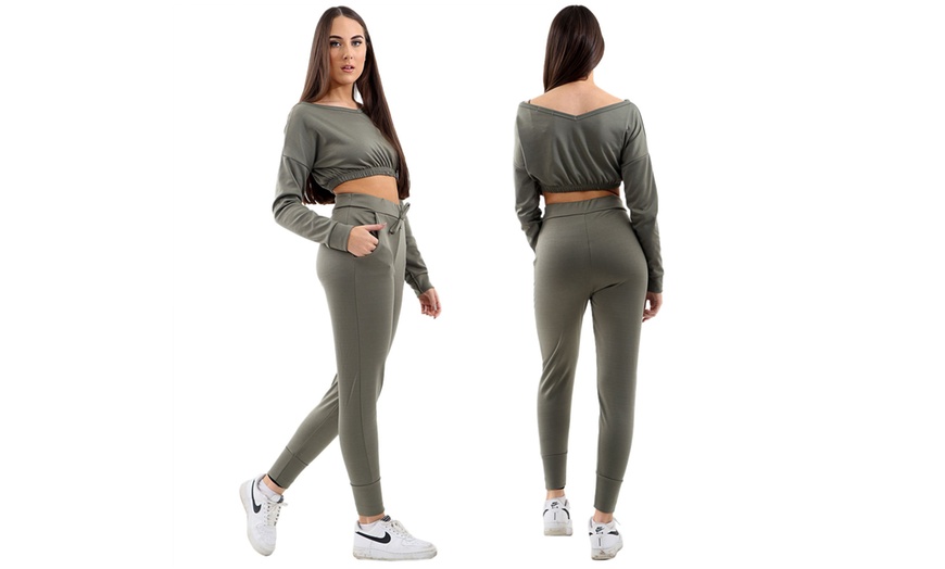 Image 8: Women's Crop Top and Trousers Tracksuit