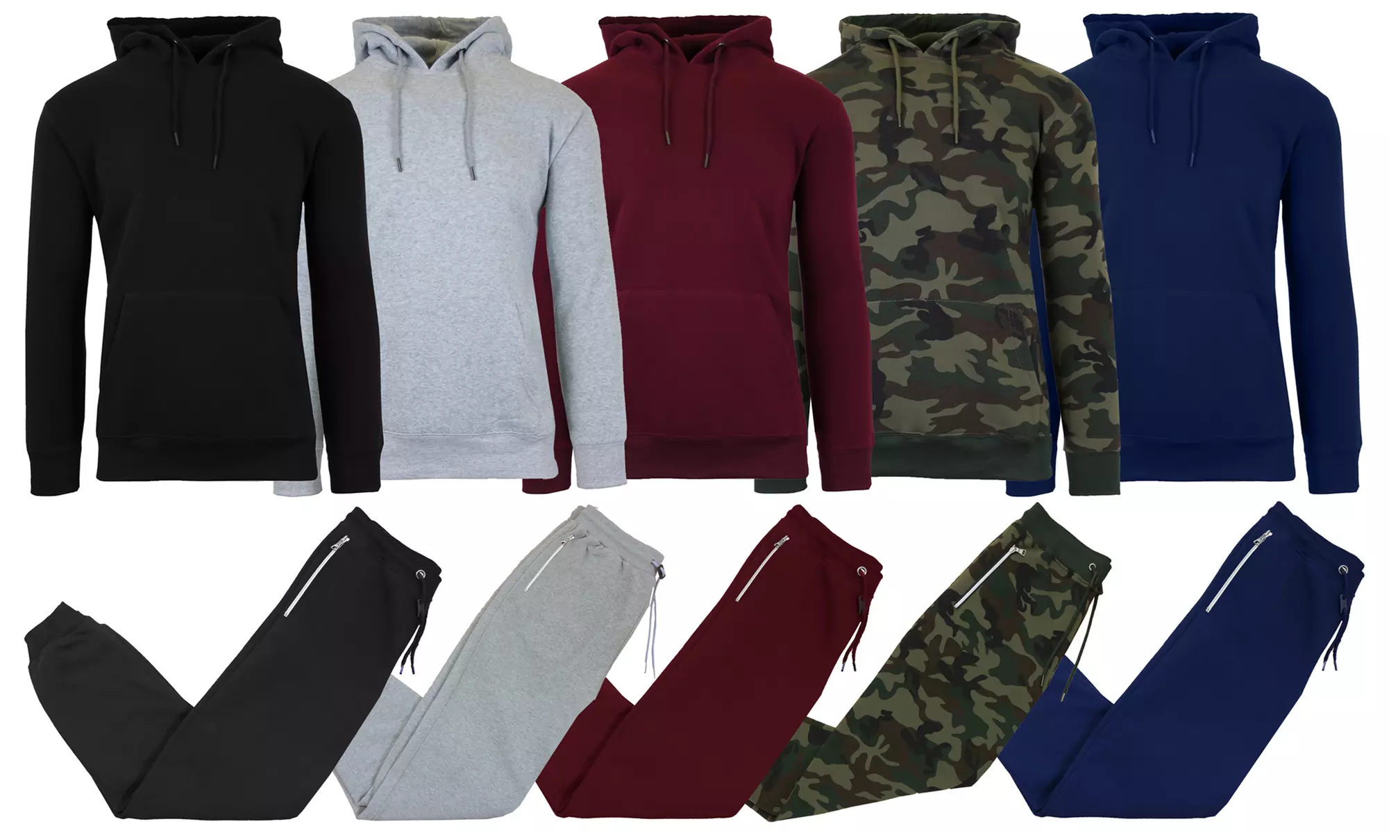 2-Piece Galaxy By Harvic Men's Fleece-Lined Pullover Hoodie & Jogger Set (S-5XL) - Primary Image
