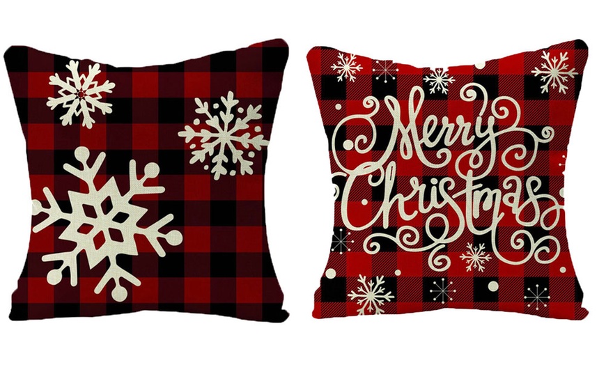 Image 9: One, Two or Four Christmas Cushion Covers