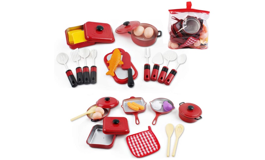 Image 1: Kitchen Utensil Play Set with Over 30 Cooking Accessories