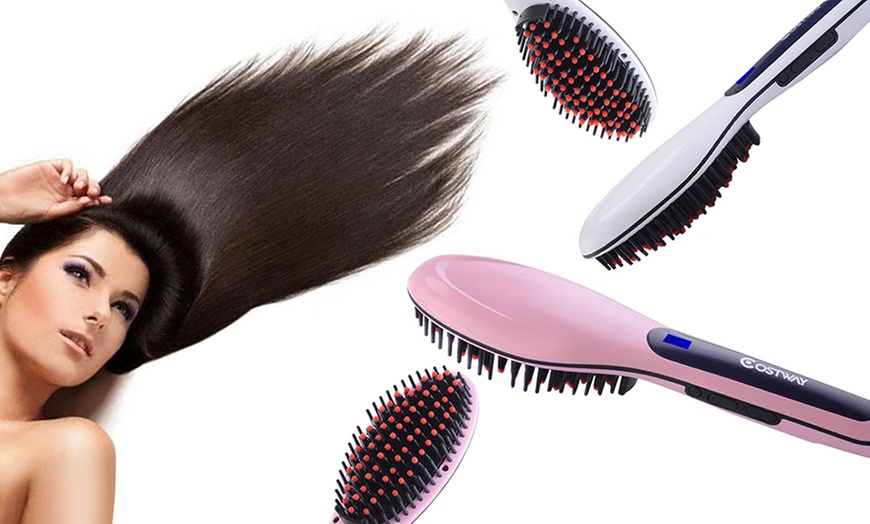 Image 1: Hair Straightener Brush