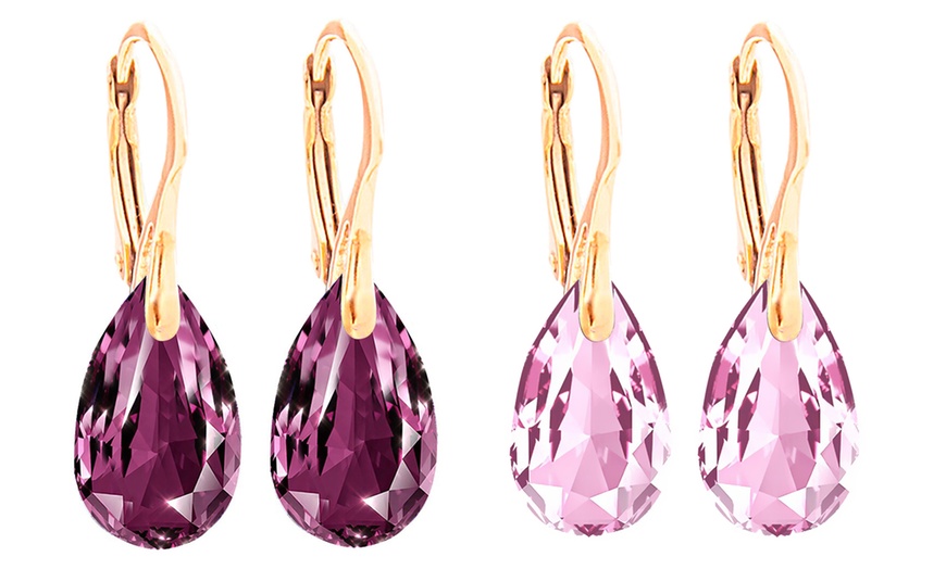 Image 20: Ah Jewellery Pear Earrings with Crystals From Swarovski®