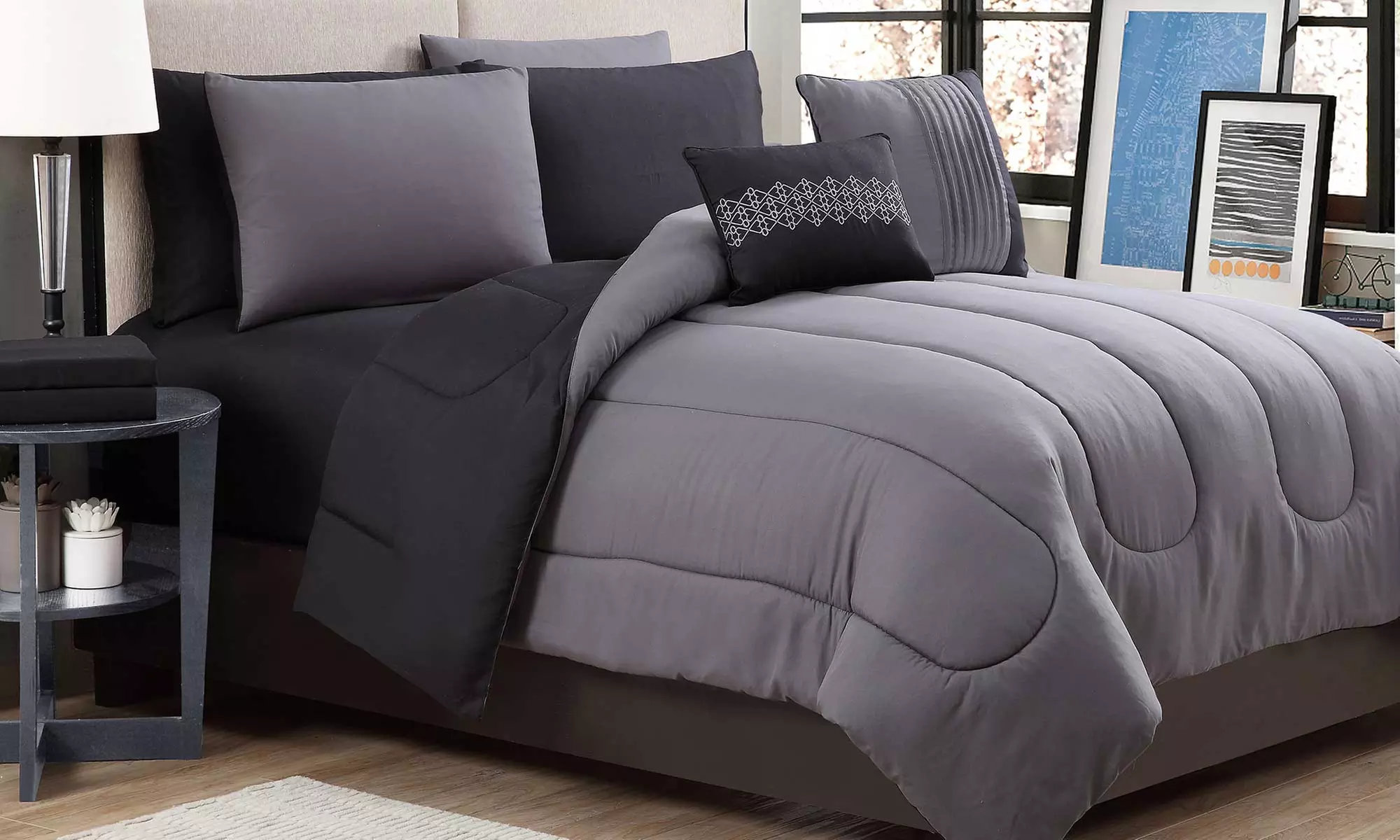 Reversible Lightweight Comforter Set with Sheets (7-or-9-Piece) - Primary Image