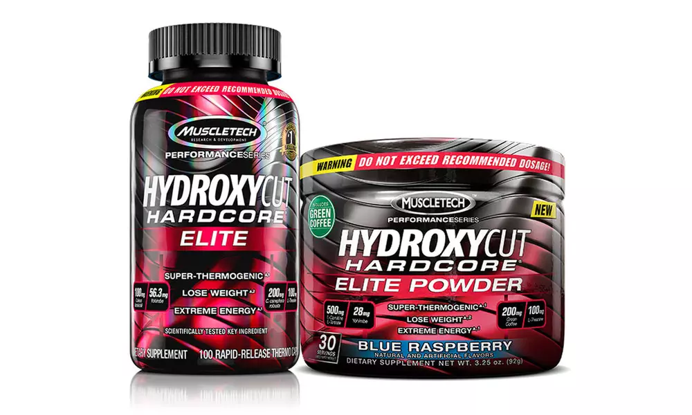 Hydroxycut Hardcore Elite Weight Loss Pill and Powder Bundle - Primary Image