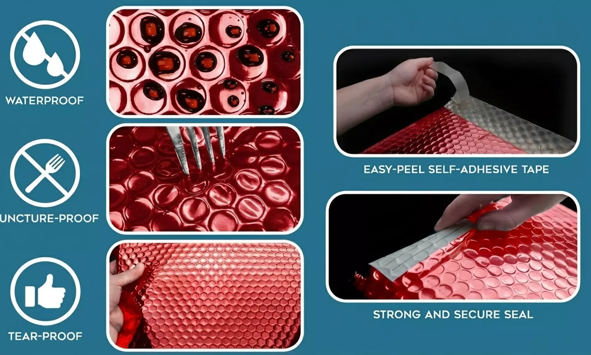 DealBerry 100 Assorted Metallic Bubble Mailers