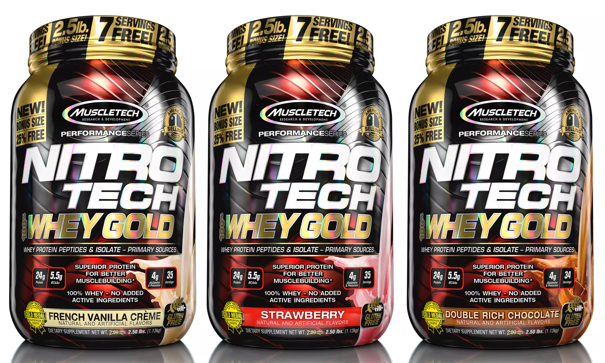 MuscleTech Nitro Tech 100% Whey Gold Protein Supplement (2.5lb.) - Primary Image