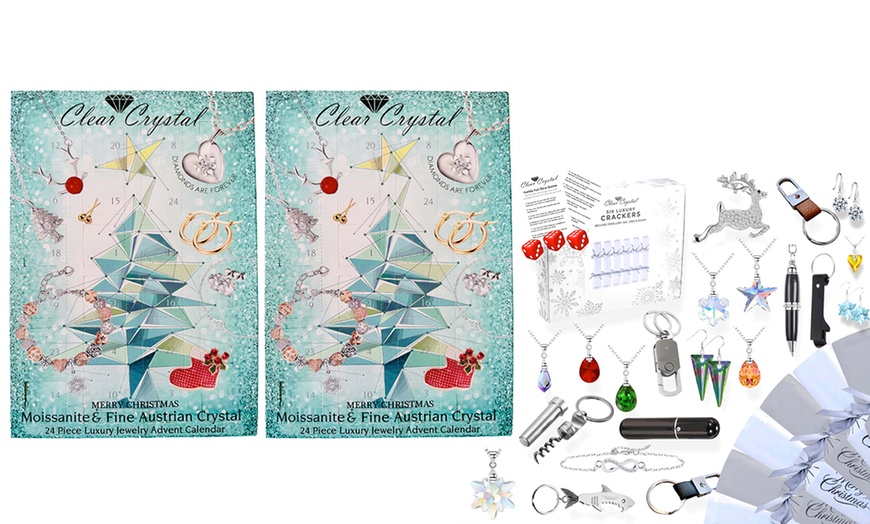 Image 7: Set Christmas Crackers con gioielli e calendario dell'Avvento