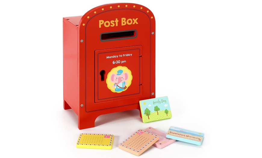 Image 1: Wooden Post Box Toy for Kids