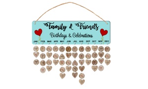  DIY Wooden Family Birthday Reminder Tracker Calendar Board 