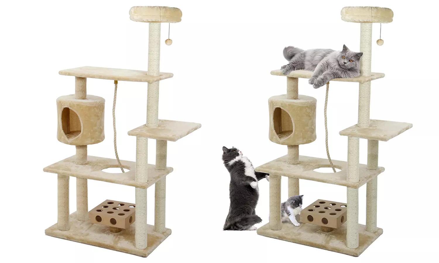 Cat Furniture Playground with Posts and Rope Toy - Second Medium
