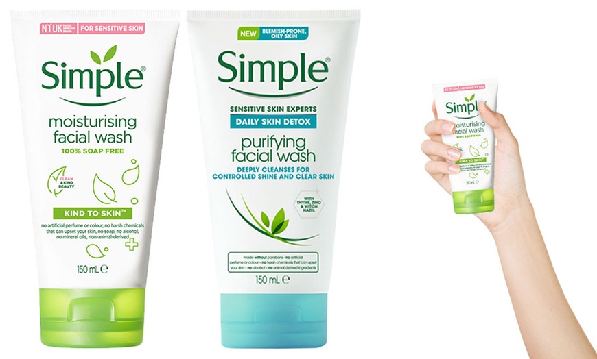 Image 1: Simple Face Wash 150ml Two-Pack