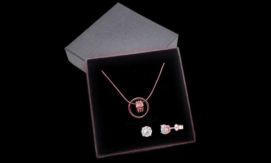 Image 6: Heart Pendant and Earrings Set Made with Swarovski® Crystals