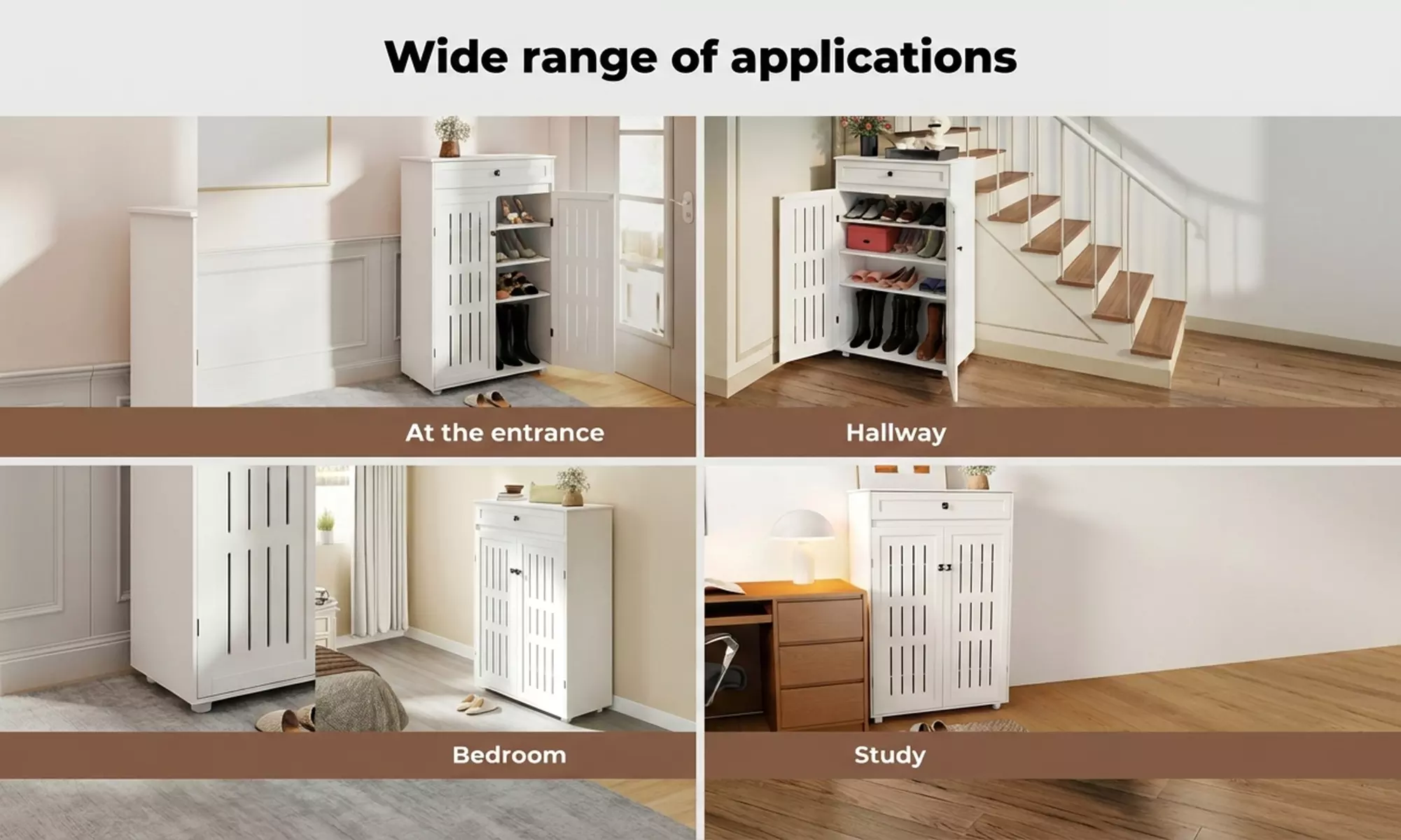 Levede Louvre Shoe Storage Cabinet