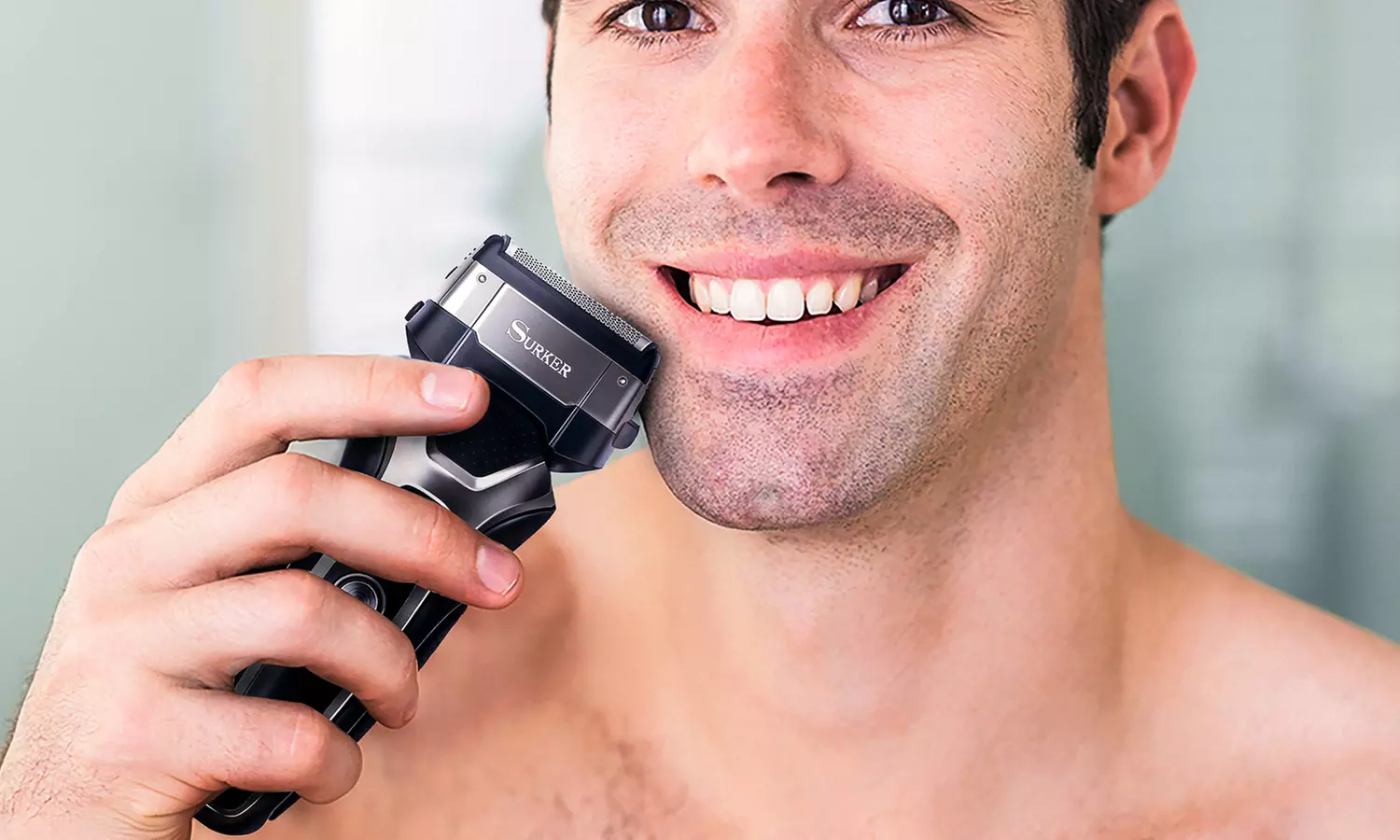 Surker RSCW-9008 Rechargeable Waterproof Electric Foil Shaver for Men - Second Medium