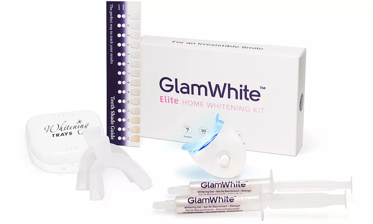 Kit de blanchiment dentaire "Elite" Glamwhite avec 2 seringues de 10 ml de gel de blanchiment - Second Medium
