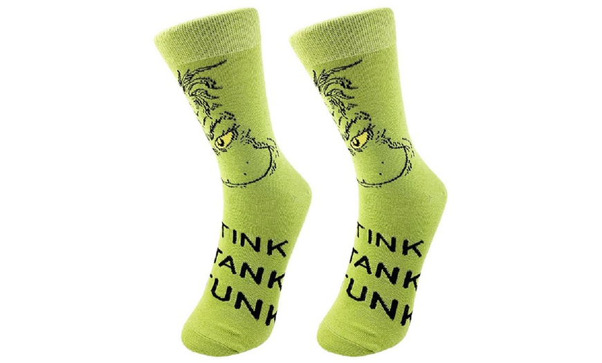 Image 6: Christmas Grinch Socks