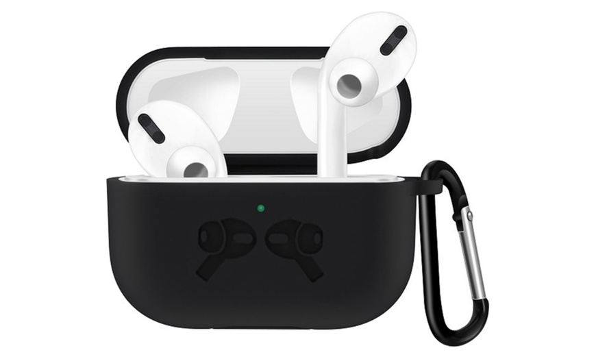 Image 16: Protective Case Cover with Carabiner for AirPods Pro (LED Visible)