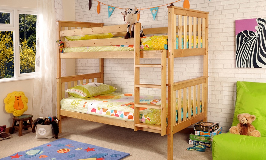 Image 4: Wooden Shaker Bunk Bed with Two Optional Mattresses