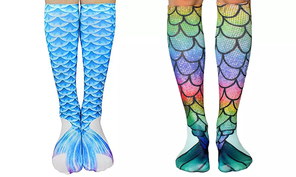 1, 2 ou 3 paires de chaussettes hautes imprimées sirènes - Second Medium