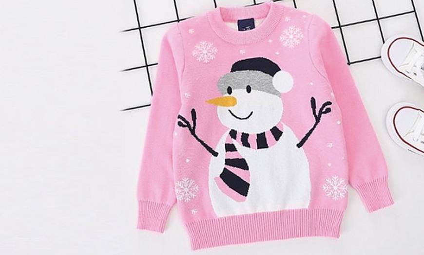 Image 4: Kids' Snowman Christmas Jumper