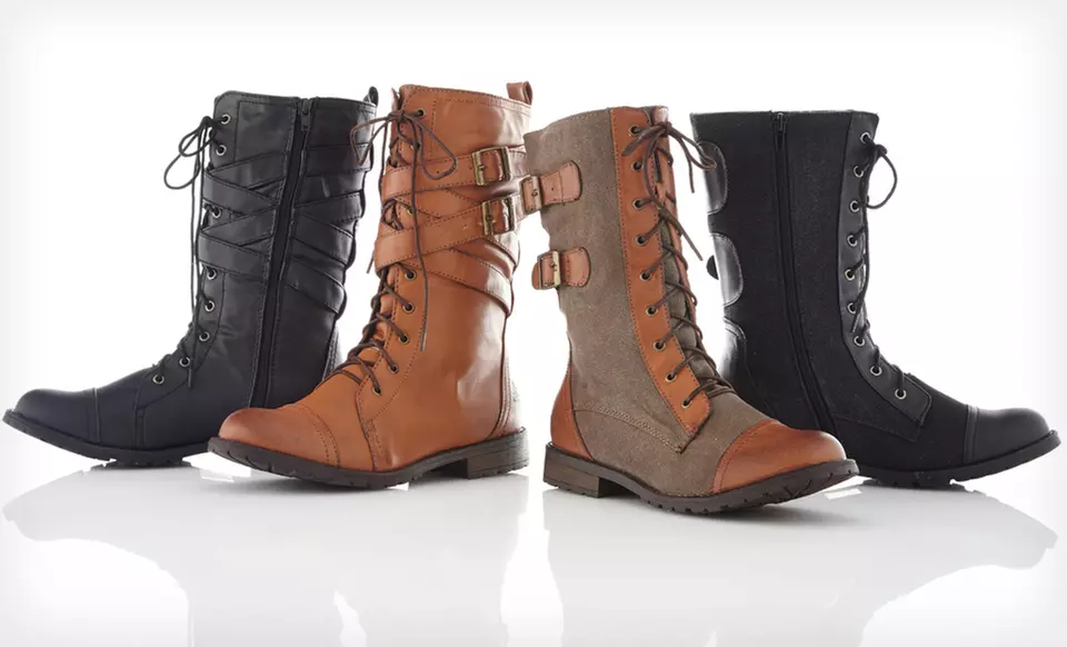 Groove Women's Combat Boots ($70 List Price). 20 Options Available. Free Shipping and Free Returns. - Primary Image