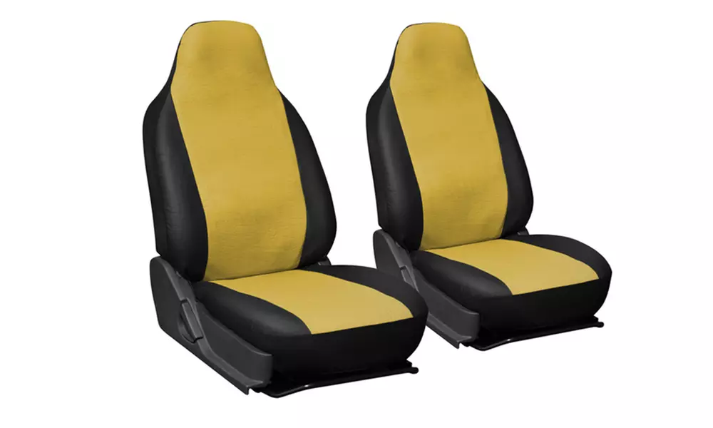 Faux Leather Front Bucket Car Seat Cover Set (2-Piece) - Second Medium