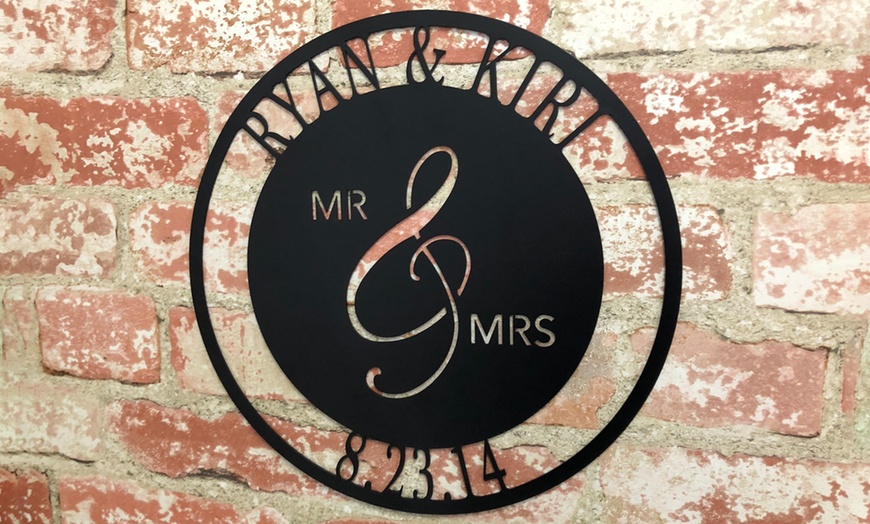 Image 2: Personalised Mr and Mrs Date Sign