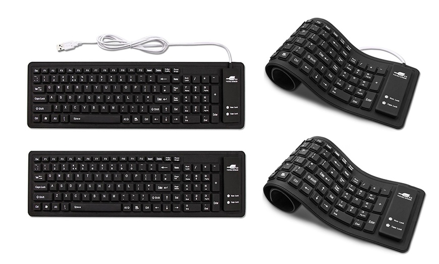 Image 1: Foldable Roll-Up USB Keyboard