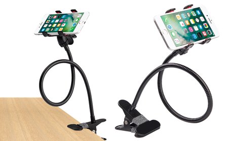 Universal Lazy Bracket Flexible Clip Holder for Phones and Tablets