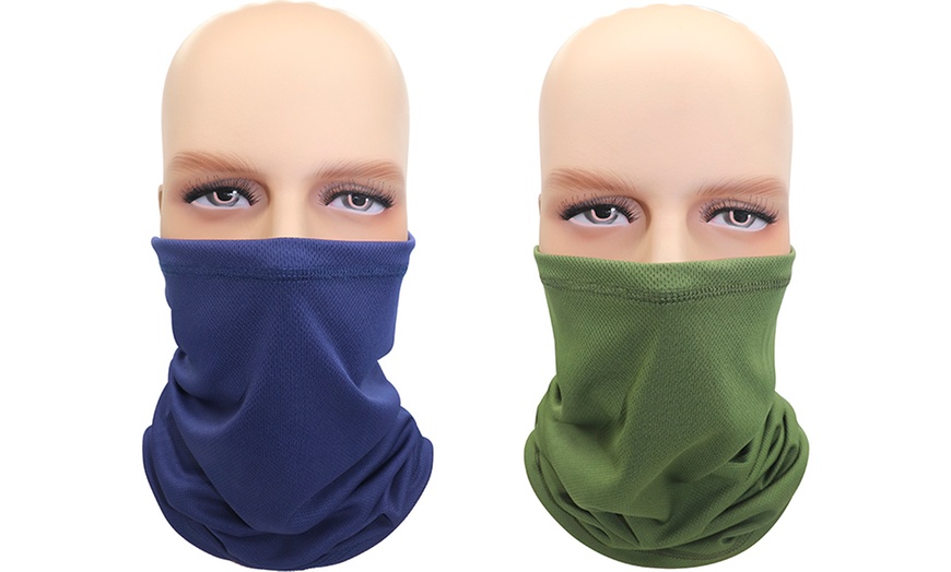 Image 1: Two Unisex Multifunction Snood Face Covers