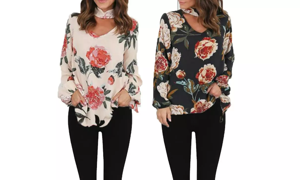 1 ou 2 tops pour femme loose collier Rose - Primary Image