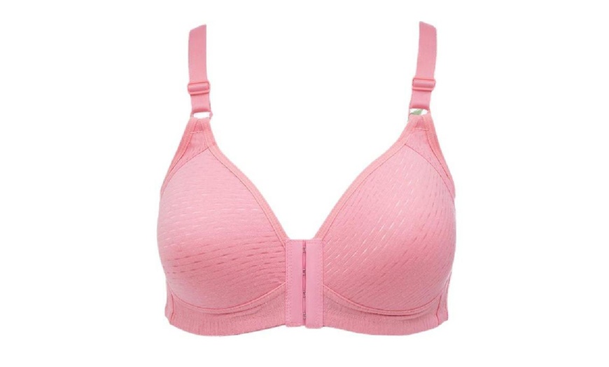 Image 3: Breathable Front Closure Push Up Bra