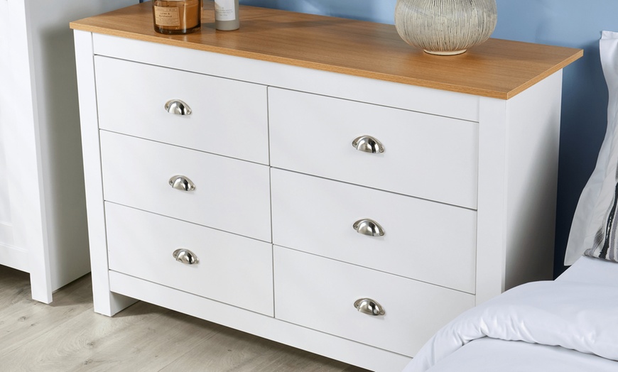 Image 15: Camden Six Drawer Bedroom Storage Chest 